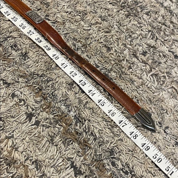 Brown Leather Belt with LSU Silver Buckle sz 42 - Picture 3 of 10